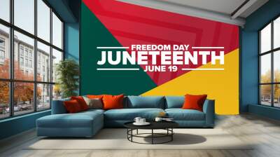 Juneteenth. Freedom Day. June 19. Holiday concept. Template for background, banner, card, poster with text inscription. Vector EPS10 illustration. Wall mural