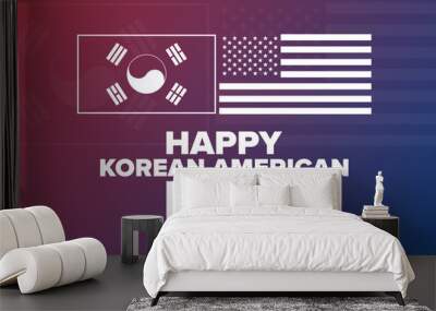 Korean American Day. January 13. Holiday concept. Template for background, banner, card, poster with text inscription. Vector EPS10 illustration. Wall mural