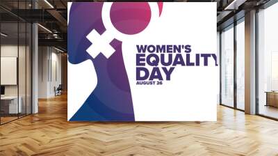 Women's Equality Day. August 26. Holiday concept. Template for background, banner, card, poster with text inscription. Vector EPS10 illustration. Wall mural