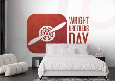 Wright Brothers Day. December 17. Holiday concept. Template for background, banner, card, poster with text inscription. Vector EPS10 illustration. Wall mural