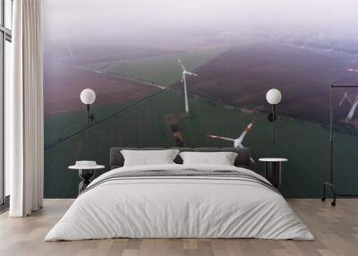 Wind power generators in field Wall mural