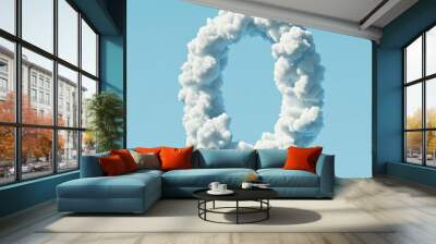 Minimalist Cloud Numbers Against Light Blue Sky Wall mural