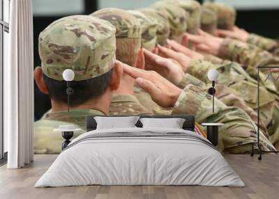 US soldiers giving salute Wall mural