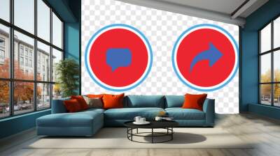 Like - Comment - Share - Save icon. EPS 10. Wall mural