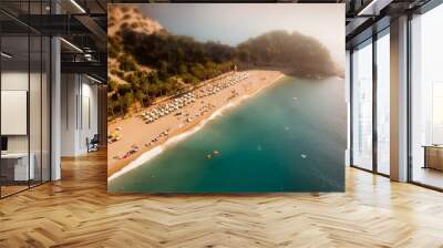 drone View Of Mediterranean Beach, Turkey  Wall mural