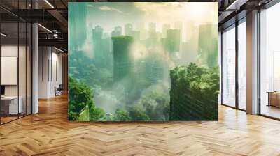 A future urban landscape with superior green energy produced by artificial intelligence Wall mural