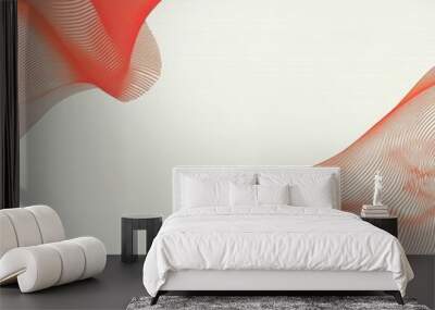 A heartbeat line in the air, isolated on a transparent PNG with a red wave of effect. Wall mural