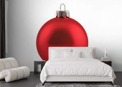 A red ornament with a Christmas ball and New Year's Eve bauble decoration Wall mural