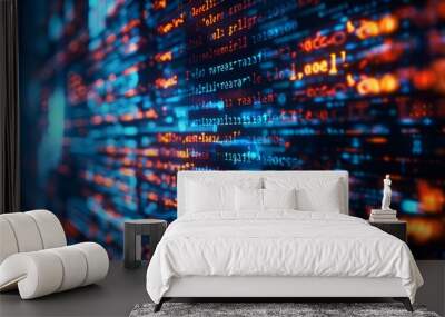 An abstract technology background for software development based on programming code Wall mural