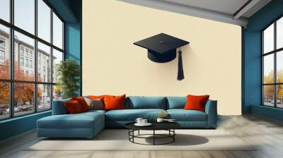 An image of a graduation cap with a tassel on top, commonly worn by graduates Wall mural