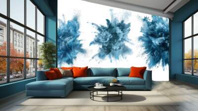 An isolated blue explosion on a transparent background - Created using Generative AI Wall mural