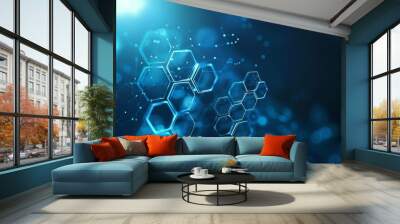 Graphite hexagon pattern background. Concepts and ideas related to healthcare, healthcare technology, innovation, medical care, science and research. Wall mural