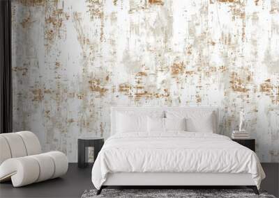 Grungy old wood texture, scratched white paint on planks of wood wall, seamless pattern Wall mural