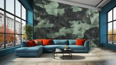 Printed military camouflage army green pattern for hunting Wall mural