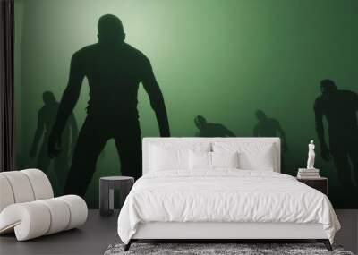 The background and illustration of a spooky horror zombie halloween festival Wall mural