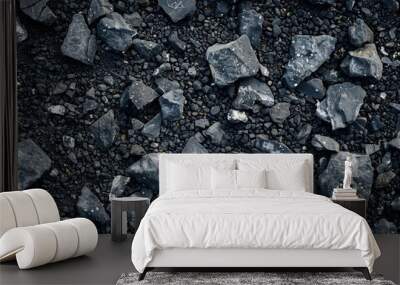 This is an actual asphalt texture background. Colored black and gray textured asphalt patterns. Use this background in your illustration or design to give it a realistic look. Wall mural