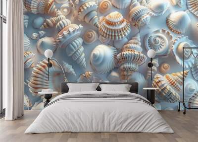 This seamless pattern of seashells would be great for wrapping paper, posters, stickers, or notebook covers. Wall mural