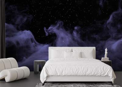 With swirls of smoke and purple background Wall mural