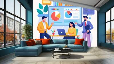 vector art business people working in office set of people icons Wall mural