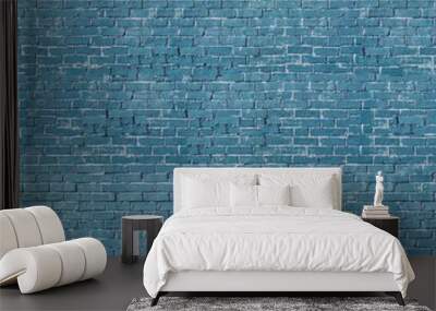 Blue brick wall seamless texture Wall mural