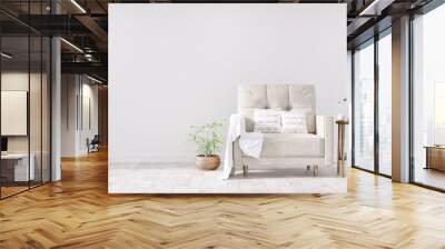 Modern vintage interior of living room - 3D Rendering Wall mural