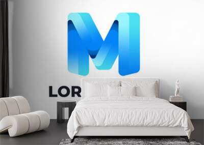 Creative modern initial letter m logo design Wall mural