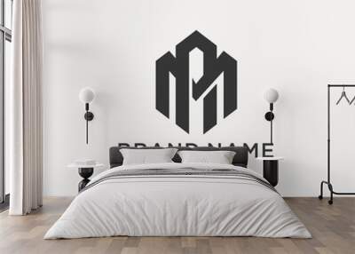 monogram initial letter am ma logo design. business initial icon vector Wall mural