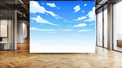 Vector day landscape sky clouds.Anime clean style. Background design Wall mural