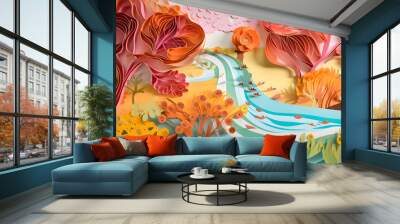 Magical Quilled Beachscape Wall mural