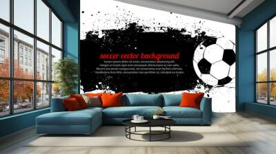 Grunge Soccer Ball Background Wall mural