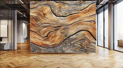 Abstract wood texture background - Close-up of wood grain in abstract patterns Wall mural