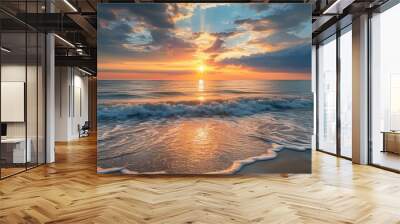 Beautiful cloudscape over the sea, sunrise shot Wall mural