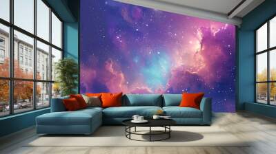 Cosmic starry sky with nebula clouds, great for astrology apps and celestial-themed products. Wall mural