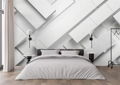 Minimalist geometric background with intersecting diagonal lines, forming dynamic shapes on a white background Wall mural