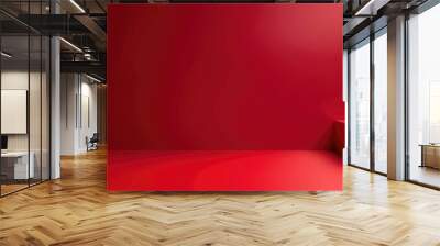 Red studio gradient background for product placement or website. Copy Space, horizontal composition. Wall mural