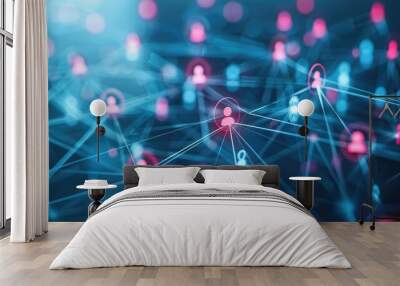 technology Business concept abstract background communication concept Wall mural