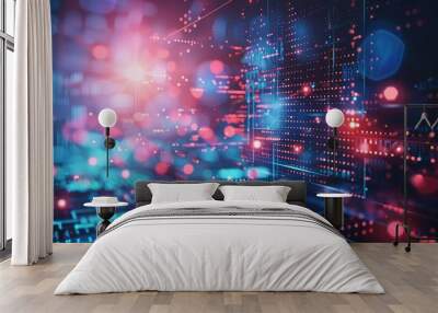 technology Business concept abstract background communication concept Wall mural