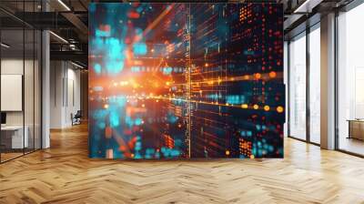 technology Business concept abstract background communication concept Wall mural