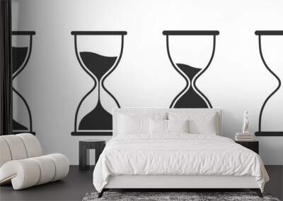 Sand watch icon set. Hourglass symbol. Flat vector illustration. Wall mural