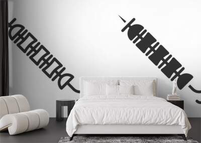 Vector illustration of skewers icon in black and white. Ideal for BBQ, grilling, and food-related designs. Wall mural