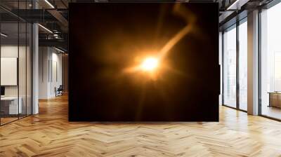 Abstract Natural Sun flare on the black. Wall mural