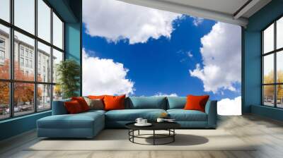 Blue sky with cloud. Clearing day and Good weather in the morning. Wall mural