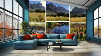 Beautiful Jonkershoek nature reserve Generative AI Wall mural