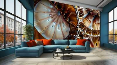 Brown Nautilus Shell Generative AI Wall mural