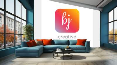 BJ logo, vector. Useful as branding symbol, app icon, alphabet element, clip-art. Wall mural