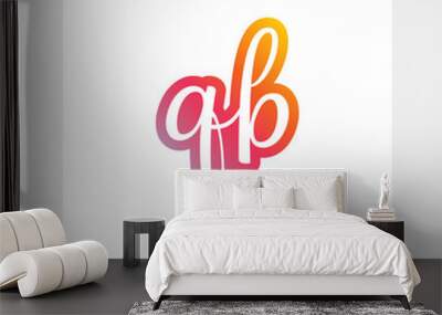 QB logo, vector. Useful as branding, app icon, alphabet combination, clip-art. Wall mural