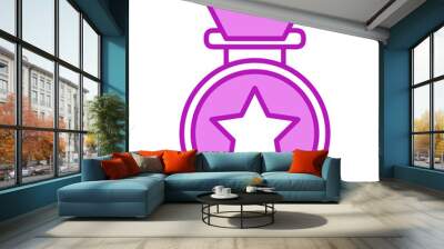 Winner success icon symbol vector image . Illustration of reward champion win championship bedge design image  Wall mural