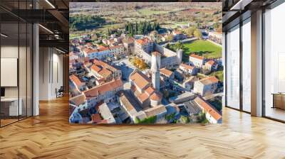 An aerial view of Svetvinčenat, Istria, Croatia Wall mural