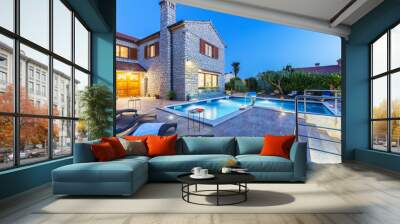 House and swimming pool Wall mural