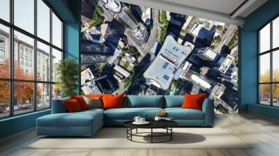 aerial view of Melbourne CBD . Central business district,  Australian city Landscape  Wall mural